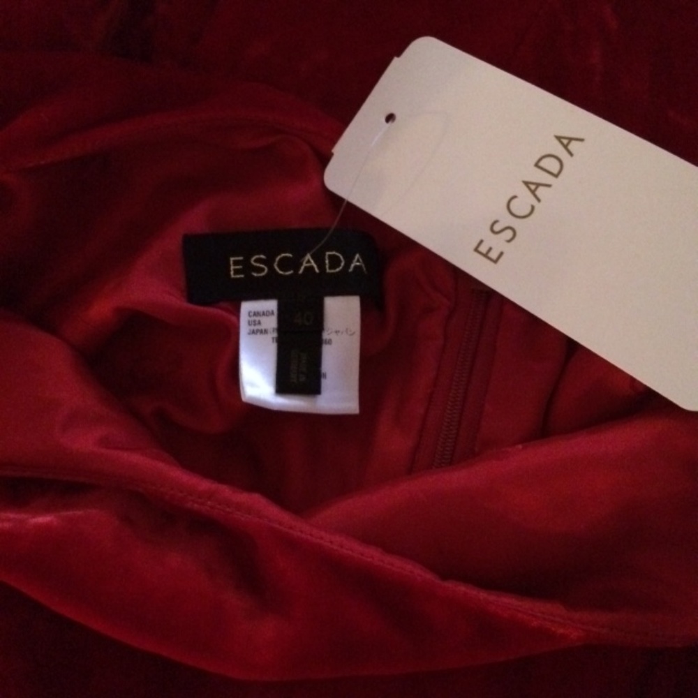 Escada Crushed Velvet Dress NWT 40 - Picture 8 of 10